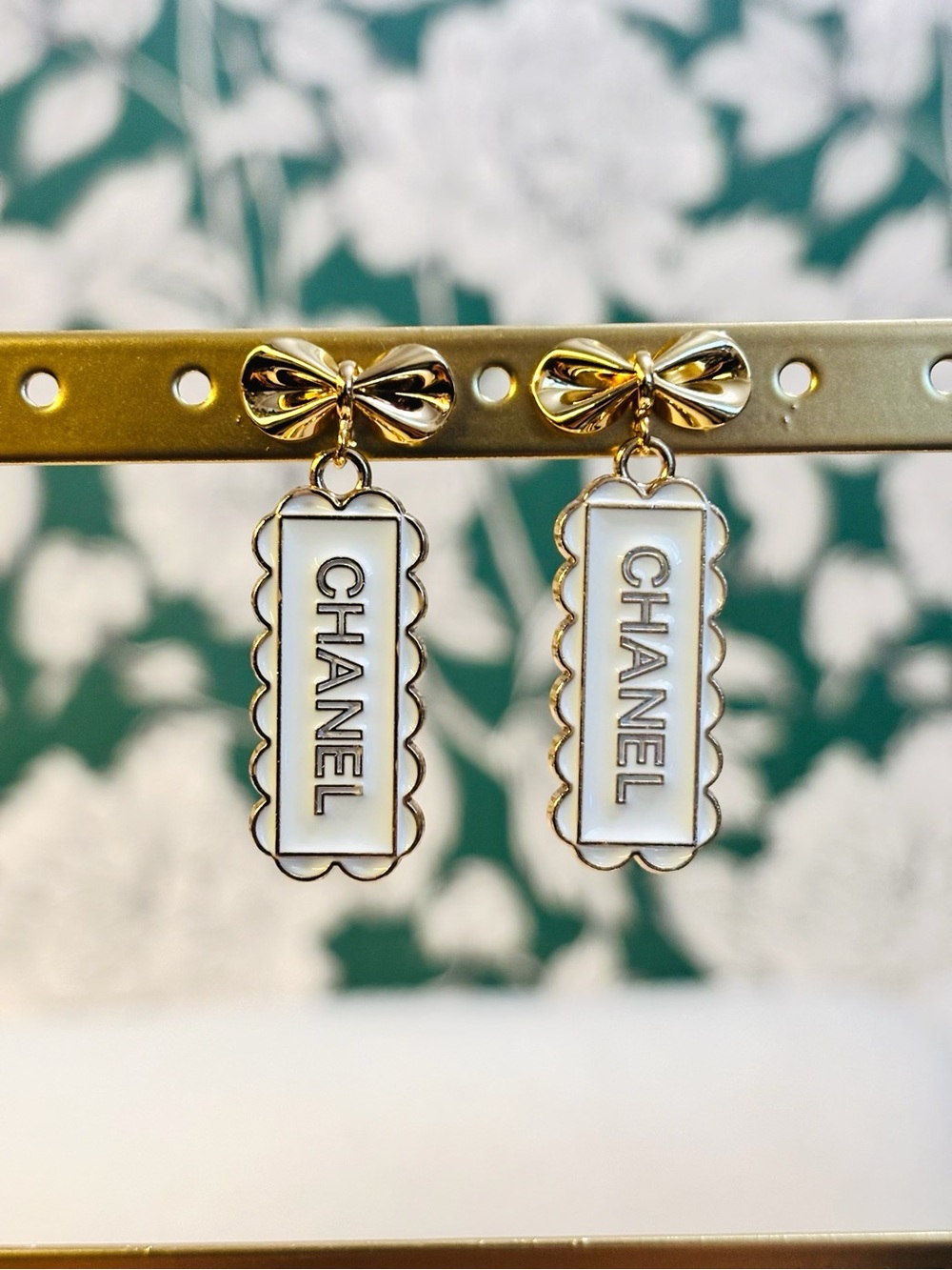 18k Gold Earrings With Authentic CC Replacement Hardware